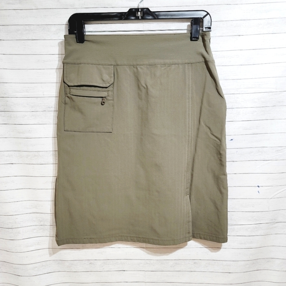 REI OLIVE GREEN HIKING PENCIL SKIRT, SZ 2